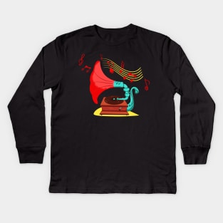 Turntable Gramophone Kids Long Sleeve T-Shirt